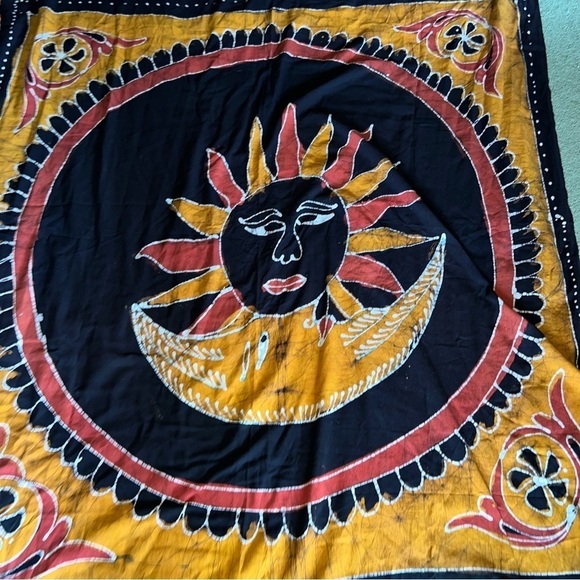 Gypsy Rose Sunshine Tapestry Black Orange Red 85x53” - Picture 2 of 9